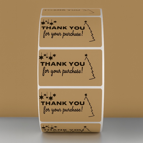 Thank You For Your Purchase Stickers Christmas Tree & Stars - Holiday Packaging - Picture 11 of 11